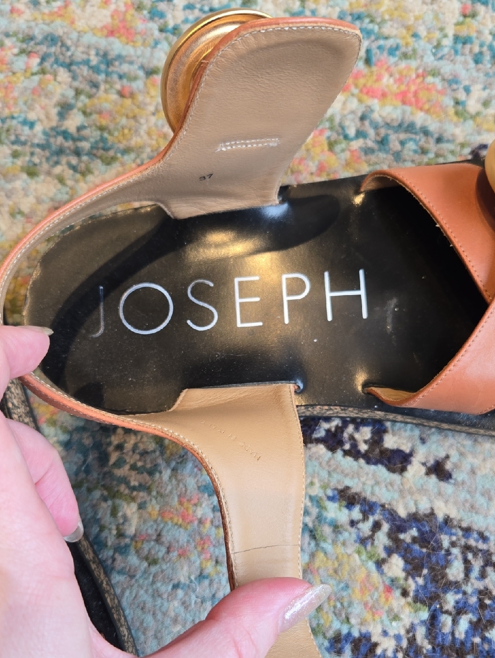 Tan Leather Buckle Sandals for Women - Picture 3 of 5